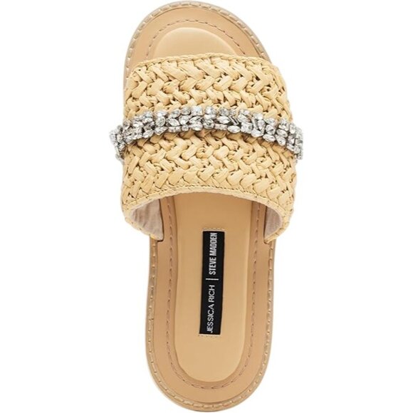 Jessica Rich Womens Woven Embellished Slide Sandals - Picture 2 of 6